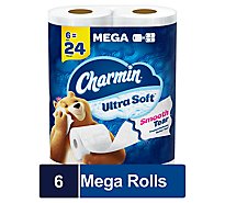 Charmin Ultra Soft Bathroom Tissue Mega Rolls 2 Ply - 6 Roll