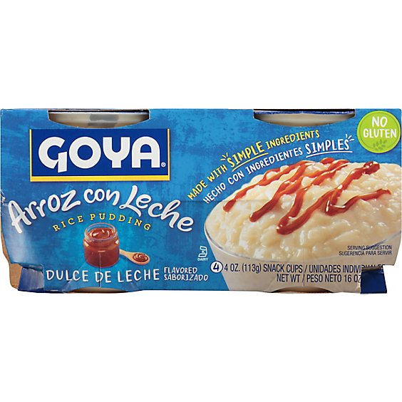 Goya Dulce De Leche Flavored Rice Pudding 4 Count - 16 Oz
