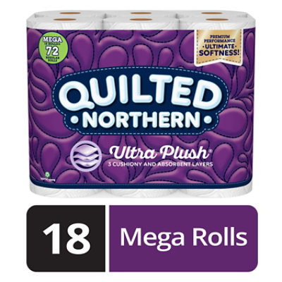 Quilted Northern Bathroom Tissue, Unscented, Mega Rolls, 3 Ply 9 Ea, Bath  Tissue