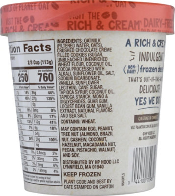 Planet Oat Cookies And Cream Non Dairy Frozen Dessert - 1 Pint - Image 6