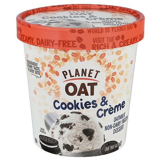 Planet Oat Non-Dairy Cookies & Creme Frozen Dessert - 16 Fl Oz