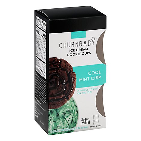 Churn Baby White Mint Chip Cookie Cup Individual Cup - 7 FZ
