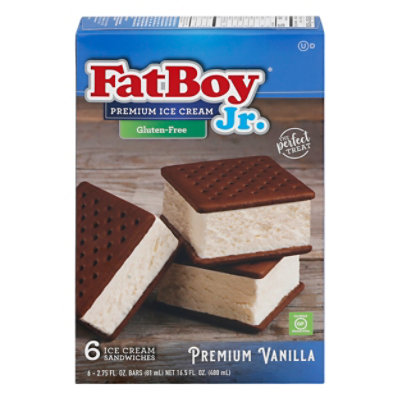 FatBoy Gluten Free Jr Vanilla Ice Cream Sandwich Six Bars Per Pack - 16.5 Fl. Oz. - Image 3