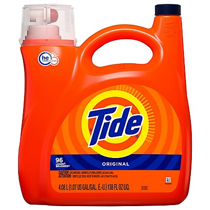 Tide Liquid Laundry Detergent HE Compatible Original 96 Loads - 138 Fl. Oz. - Image 1