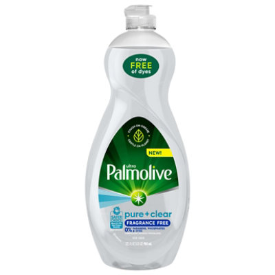 Palmolive Ultra Dishwashing Liquid Dish Soap Pure + Clear Fragrance Free - 32.5 Fl. Oz.