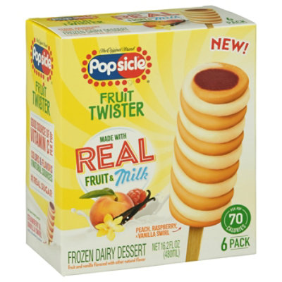 Popsicle Fruit Twister Ice Pops Peach Raspberry Vanilla - 16.2 Oz
