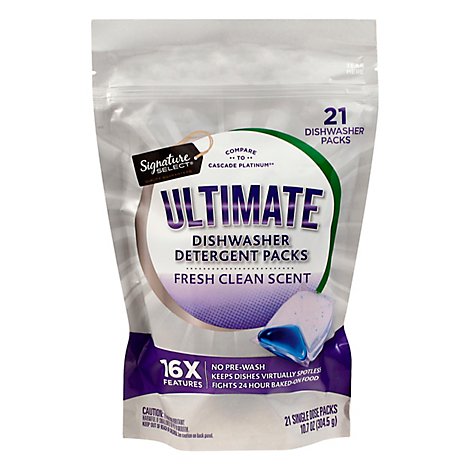 Signature Select Dishwasher Pods Ultra Fresh Clean - 21 CT
