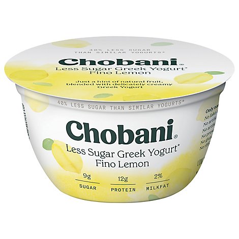 Chobani Less Sugar Fino Lemon Greek Yogurt - 5.3 OZ