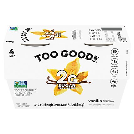 Two Good Vanilla Low Fat Lower Sugar Greek Yogurt - 4-5.3 Oz - Image 1