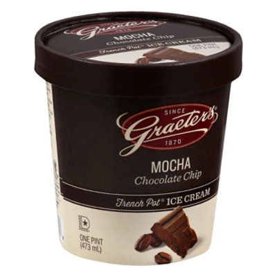 Graeters Mocha Chocolate Chip - 16 OZ - Image 1