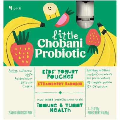 Chobani Gimmies Strawberry Banana Pouch - 4-3.5 OZ - Image 2