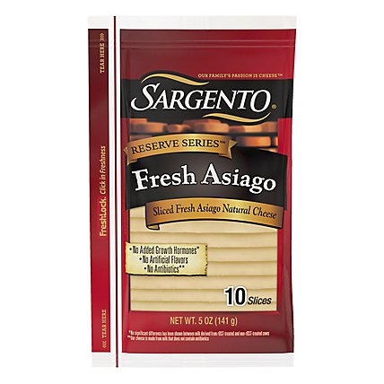 Sargento Reserve Series Cheese Natural Sliced Fresh Asiago 10 Count - 5 Oz - Image 3