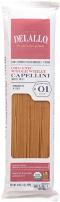 Delallo Organic Capellini Whole Wheat - 16 OZ - Image 2