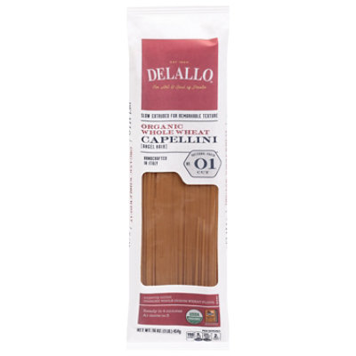 Delallo Organic Capellini Whole Wheat - 16 OZ