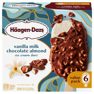 Haagen-Dazs Vanilla Milk Chocolate Almond Ice Cream Bars - 6 Count - Image 3