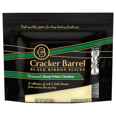  Cracker Barrel Natural Cheese-slices Vermont Sharp White Cheddar Slices - 8 OZ 