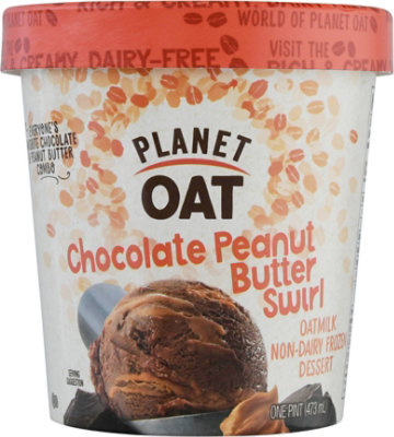 Planet Oat Chocolate Peanut Butter Swirl Non Dairy Frozen Dessert - 1 Pint - Image 2