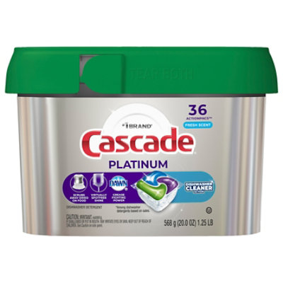 Cascade Platinum Fresh Scent ActionPacs + Cleaner Dishwasher Detergent - 36 Count - Image 2