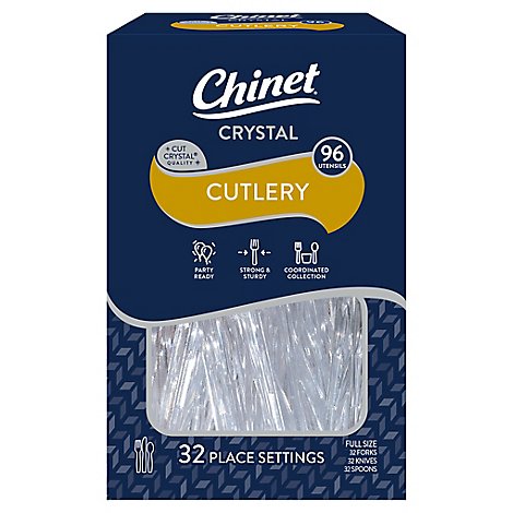 Chinet Cutlery Assorted Cut Crystal - 96 CT