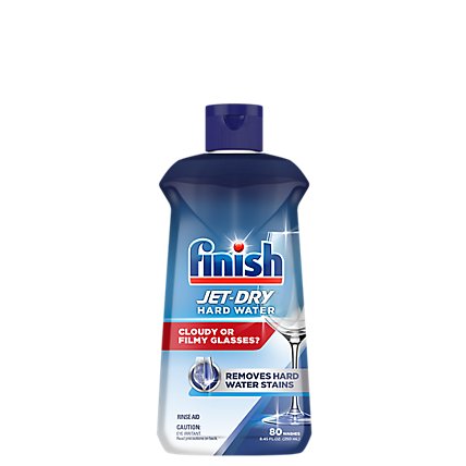 Finish Rinse Aid Jet Dry Hard Water Protection Dishwasher Rinse Agent and Drying Agent - 8.45 Oz - Image 1