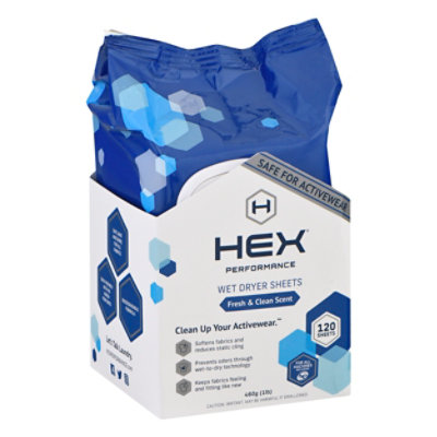 Hex Fresh & Clean Wet Dryer Sheets - 120 CT - Albertsons