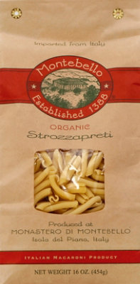 Montebello Strozzapreti Organic Pasta - 16 OZ - Image 2