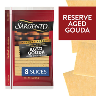  Sargento Cheese Slices Aged Gouda Natural - 5 Oz 