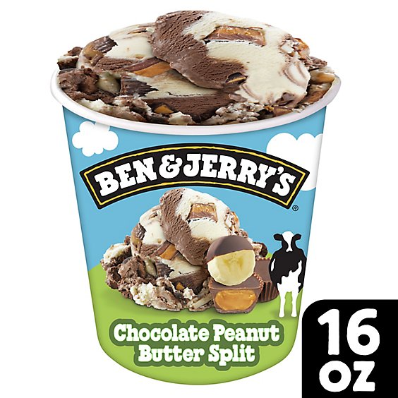 Ben & Jerry's Chocolate Peanut Butter Split Ice Cream - 16 Oz