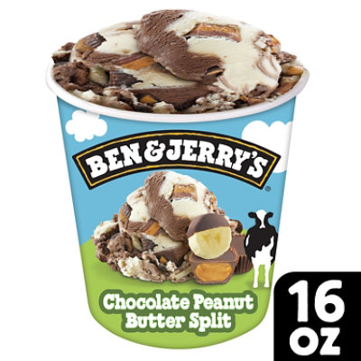 Ben and Jerry's Chocolate Peanut Butter Split Ice Cream - 16 Oz