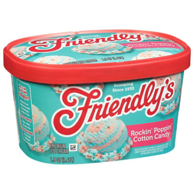 Friendly's Rich and Creamy Rockin Poppin Cotton Candy Ice Cream - 1.5 Quart - Image 1