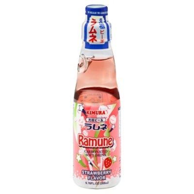 Kimura Ramune Strawberry - 6.76 OZ - Image 1