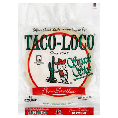 Taco Loco Snack Flour Tortillas 10ct - 10 OZ - Image 1