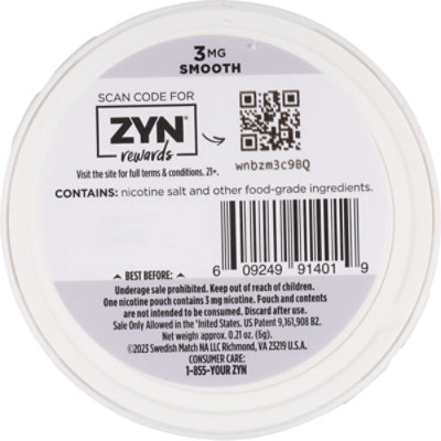 Zyn Smooth 3mg - 15-.21 OZ - Image 3