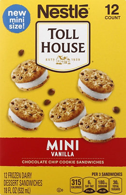 Toll House Mini Sandwich Chocolate Chip Vanilla 12 1 5 Fz Pavilions