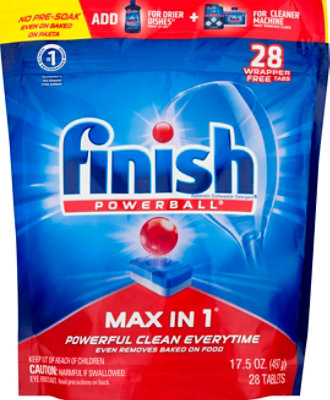 Finish Max in 1 Powerball Detergent Tablets - 28 Count