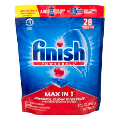 Finish Max in 1 Powerball Detergent Tablets - 28 Count - Image 1