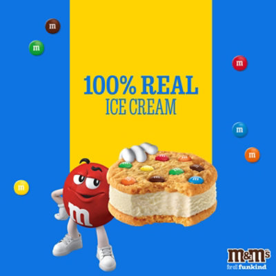 M&M'S Vanilla Ice Cream Cookie Sandwiches Reduced Fat Dessert - 4-16 Oz - Image 4