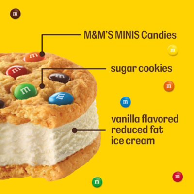 M&M'S Vanilla Ice Cream Cookie Sandwiches Reduced Fat Dessert - 4-16 Oz - Image 2