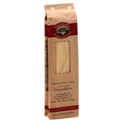 Montebello Organic Capellini Pasta - 16 OZ - Image 1