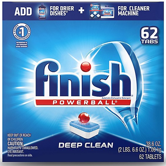 Finish Powerball All in 1 Fresh Detergent Tablets - 62 Count