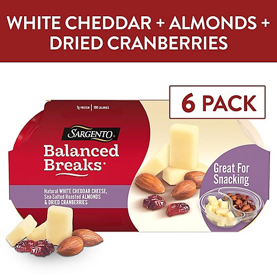 Sargento Balanced Breaks Natural White Cheddar With Almonds & Cranberries - 9 OZ
