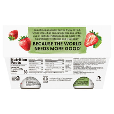 Too Good & Co. Strawberry Low Fat Lower Sugar Gluten Free Greek Yogurt Multipack - 4-5.3 Oz - Image 2