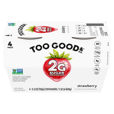 Two Good Greek Yogurt Strawberry Low Fat - 4-5.3 OZ
