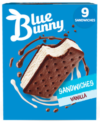 Blue Bunny Simply Vanilla Frozen Dessert Sandwich - 20 Count - Image 1