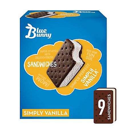 Blue Bunny Simply Vanilla Frozen Dessert Sandwich - 9-4.25 Fl. Oz.