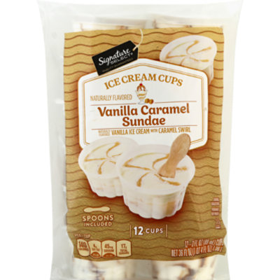 Great Value Vanilla Ice Cream Cups, 3 fl oz, 12 Count