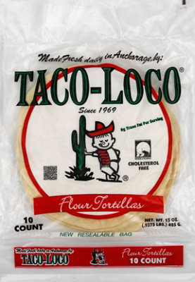 Taco Loco 8 Inch Flour Tortillas 10ct - 15 OZ - Image 2