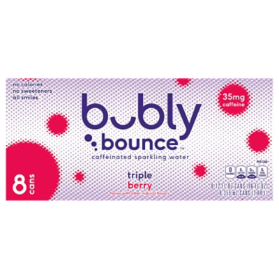 bubly Bounce Sparkling Water Caffeinated Triple Berry - 8-12 Fl. Oz. - Image 1