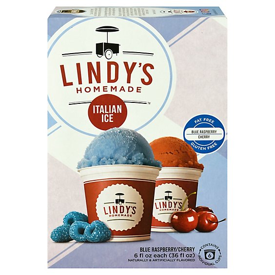 Lindys Homemade Italian Ice Rspbry Chry - 36 OZ