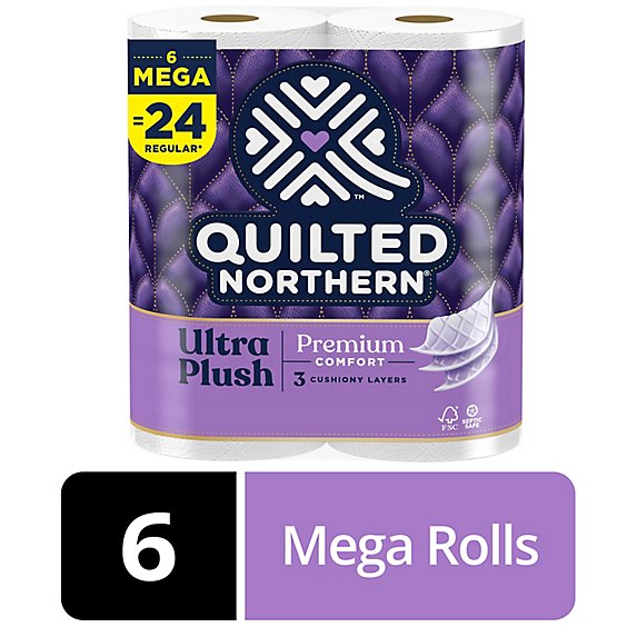 Quilted Northern Ultra Plush Toilet Paper 6 Mega Rolls - 6 RL